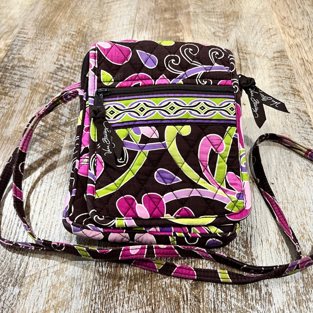 Vera Bradley Mini Hipster Crossbody in Purple Punch Floral Quilted Cotton